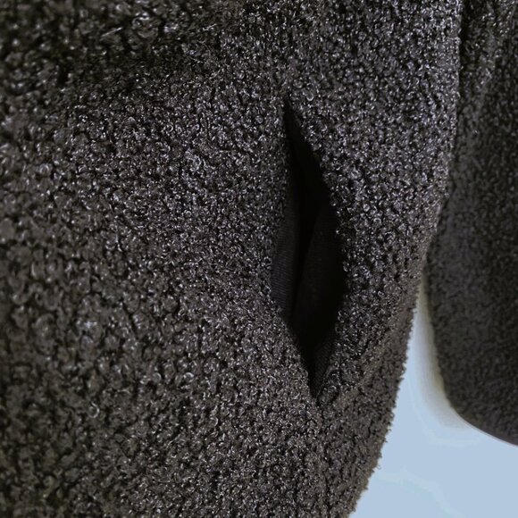 Elle Woman’s Teddy Fleece Half-Zip Pullover Sweater Jacket Black L - Picture 7 of 13